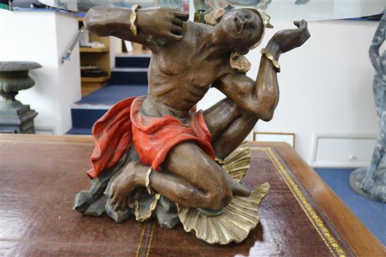 A pair of Venetian Blackamoor tables, W.70cm